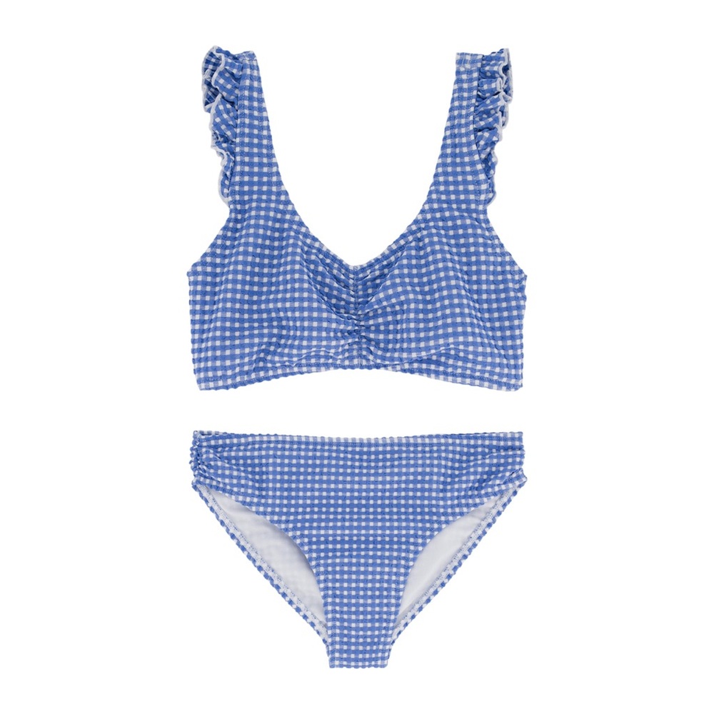 Roxy Blue Checkered Kids Bikini